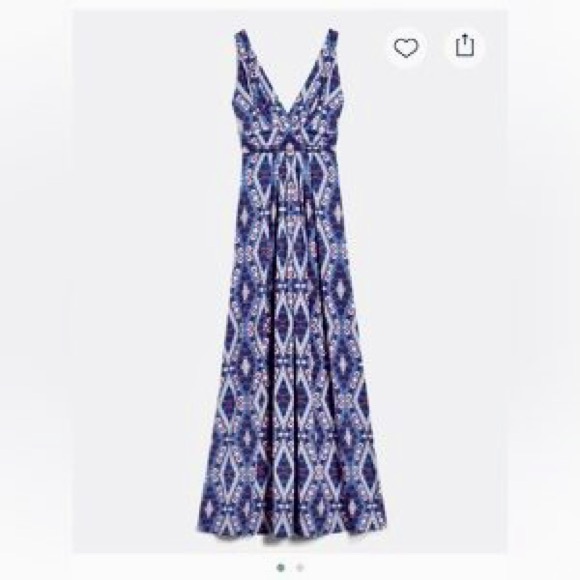 NWT Lemon Tart Shania Stitch Fix v-neck maxi dress abstract print Size XL - Picture 11 of 11